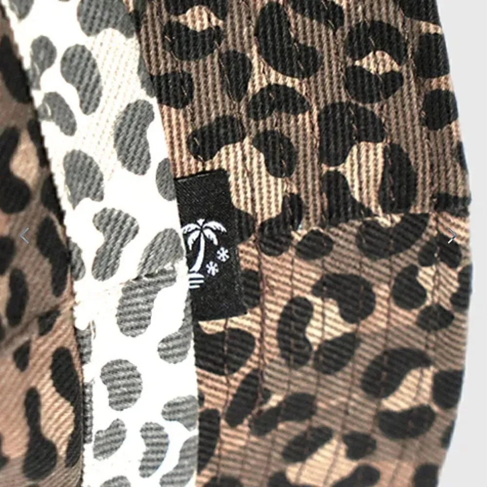 NWT The Hideout Clothing Co Brown Leopard Octagon Classic Bucket Hat Breathable